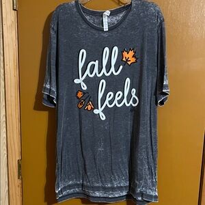 Bella Canvas Gray 'Fall Feels' Short Sleeve Tee